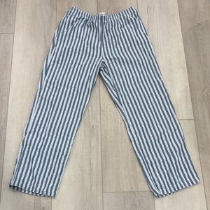 Draper’s and Damon’s Blue and White Striped Pants